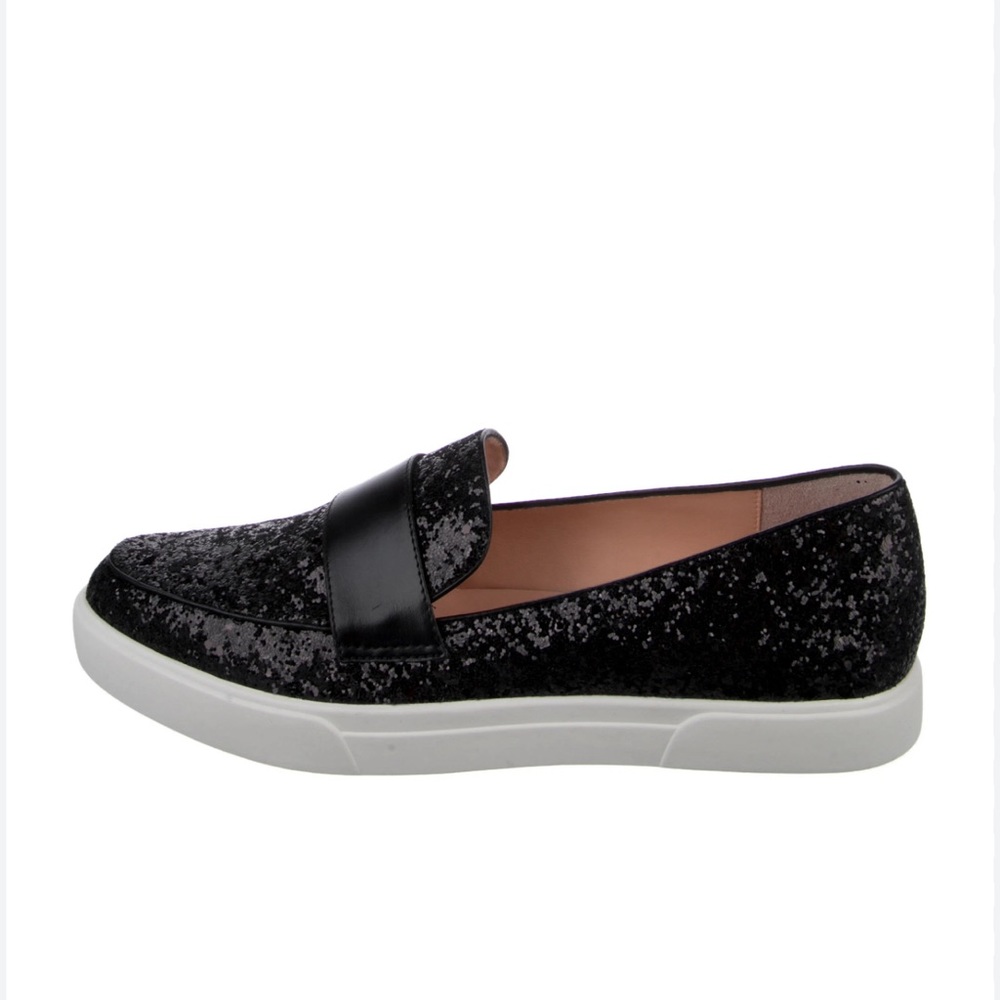 Kate Spade New York Leather Loafers Sequins Black flats size 8.5